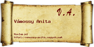 Vámossy Anita névjegykártya